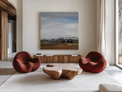 Alamosa Late March Crop by Pamela Munger. Shown as extra-large giant wall art in a modern living room. Available as an archival giclee rolled canvas, fine art paper, or poster print. SKU 71698a.
