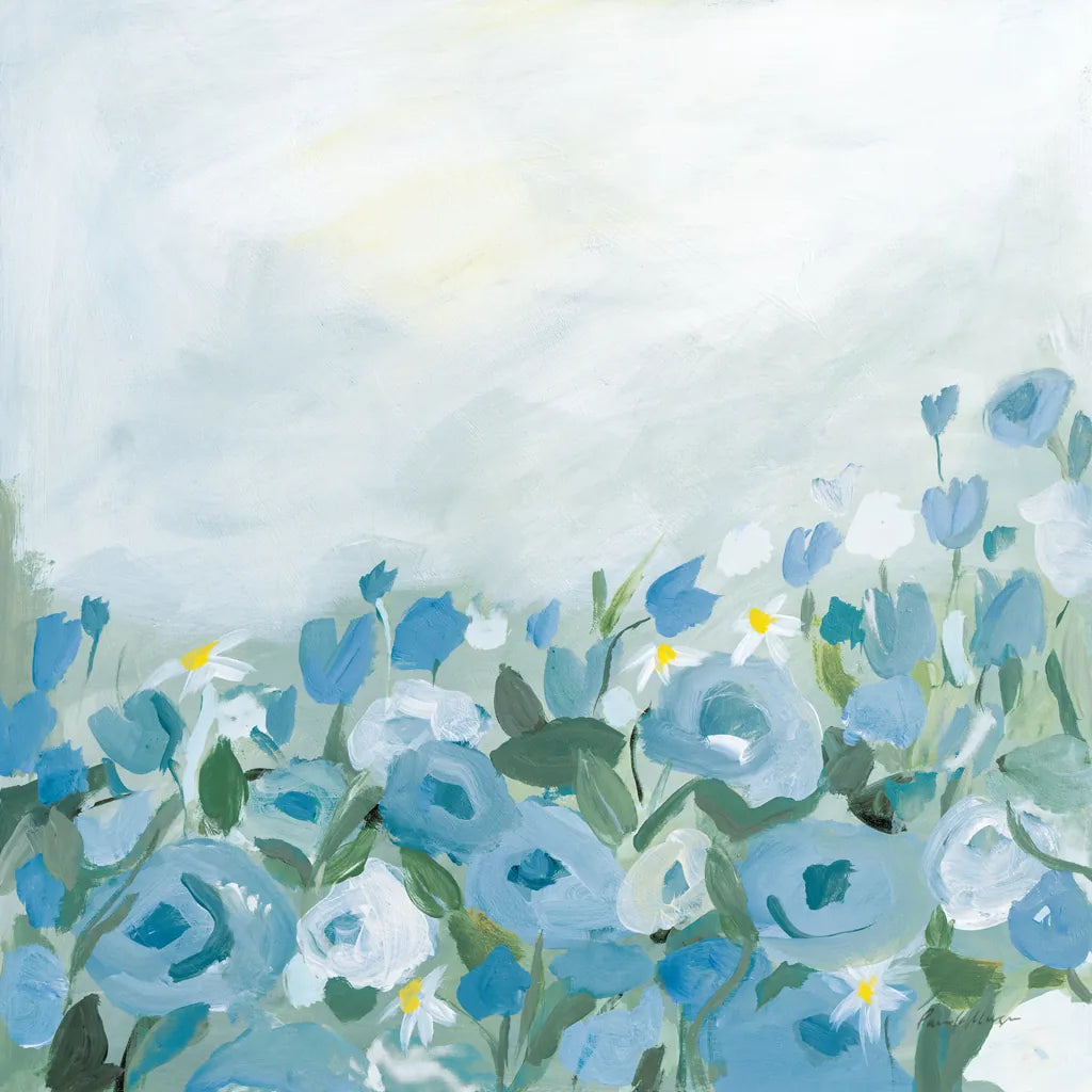 Blooming Landscape Blue by Pamela Munger. SKU 82088a. Archival Giclee Fine art print for wall decor.