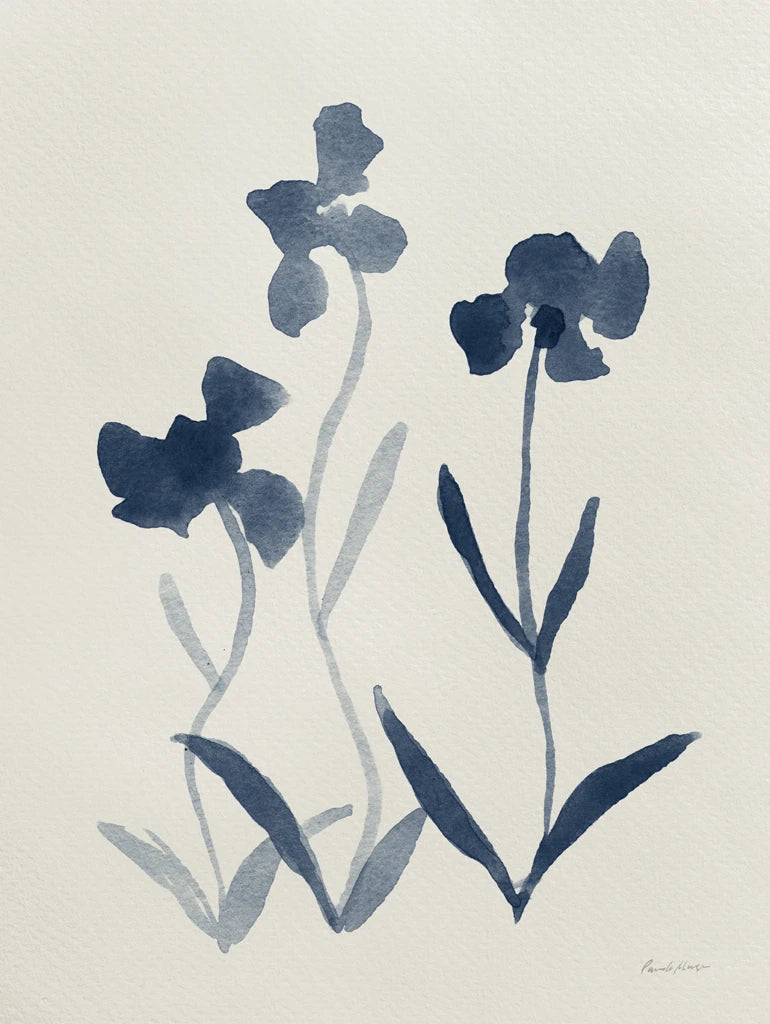 Blue Florals I Navy by Pamela Munger