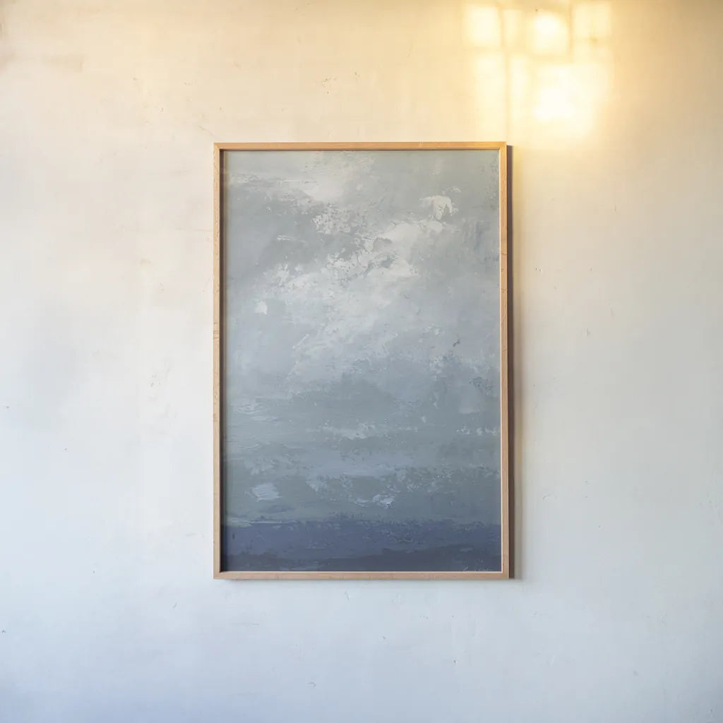 Blueprint by Pamela Munger. shown as a paper print in a natural frame. Available as a archival giclee rolled canvas, fine art paper, or poster print. SKU 86904h.