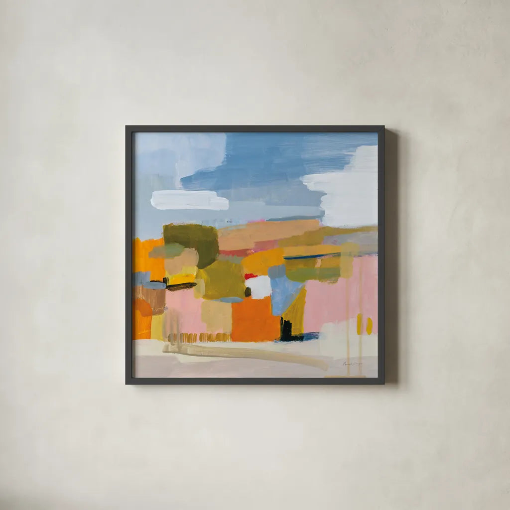 Bright Beginning by Pamela Munger. Shown in a sleek black glass frame for a contemporary gallery look. Available as an archival giclee rolled canvas, fine art paper, or poster print. SKU 84599a.