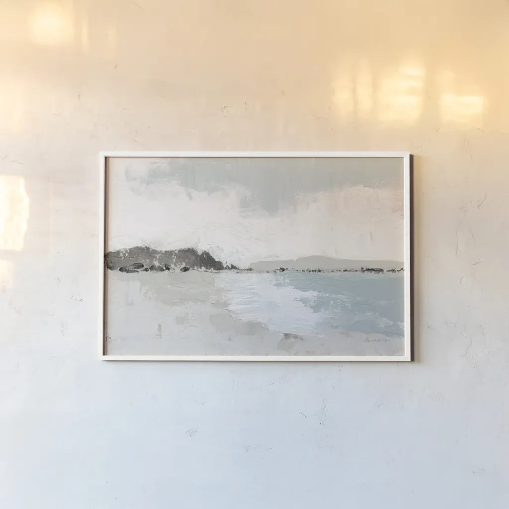 Calm Water Neutral by Pamela Munger. shown as a paper print in a white frame. Available as a archival giclee rolled canvas, fine art paper, or poster print. SKU 73870i.
