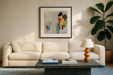 Climb by Pamela Munger. Displayed in a glass frame with matte in a clean modern living room. Available as an archival giclee rolled canvas, fine art paper, or poster print. SKU 84123a.
