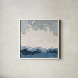 Coastal Landscape by Pamela Munger. Shown in a crisp white glass frame for a clean and minimalist style. Available as an archival giclee rolled canvas, fine art paper, or poster print. SKU 71989a.