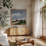 Darkening by Pamela Munger. Shown in a natural wood frame in a cozy modern living room. Available as an archival giclee rolled canvas, fine art paper, or poster print. SKU 88433a.