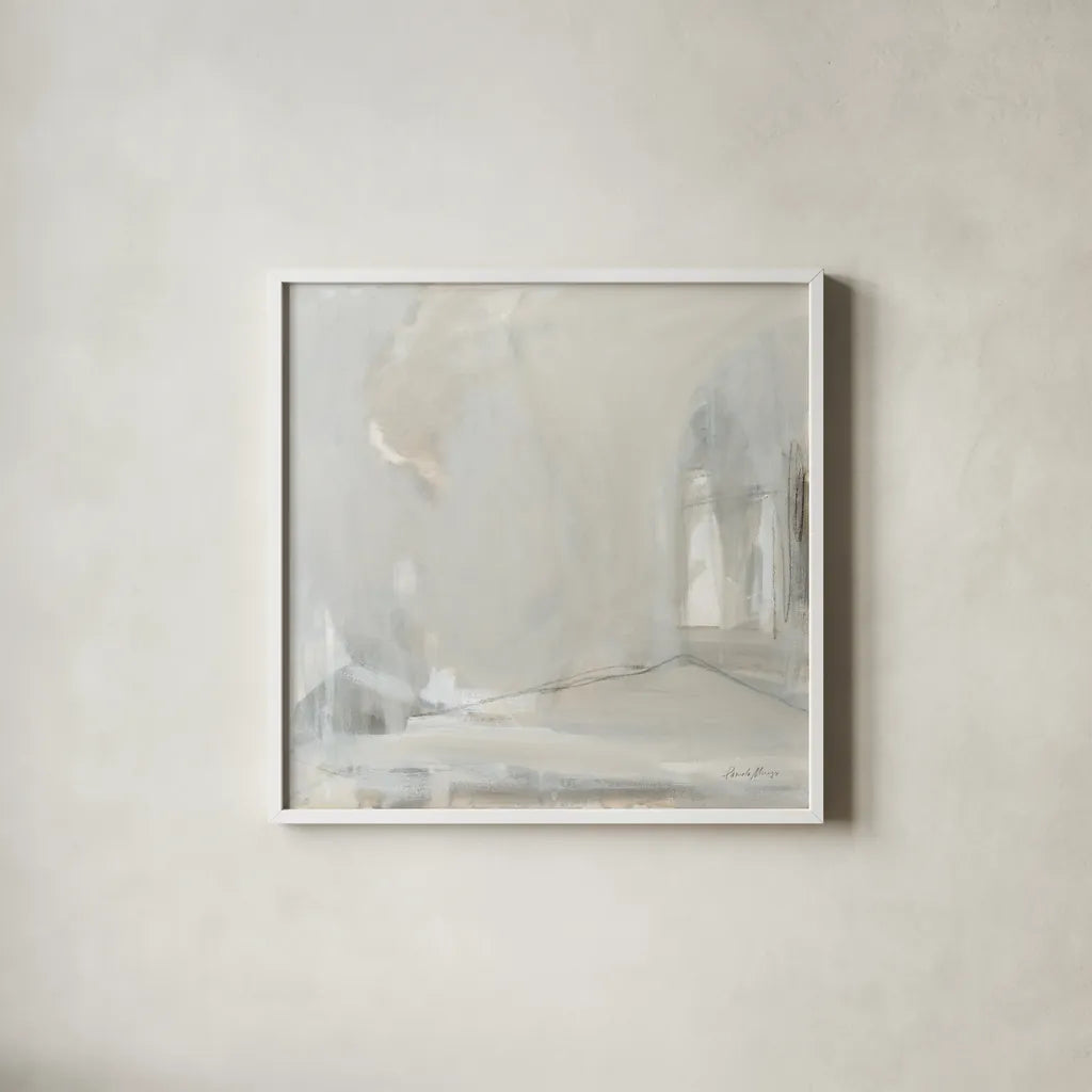 Delicate Gray by Pamela Munger. Shown in a crisp white glass frame for a clean and minimalist style. Available as an archival giclee rolled canvas, fine art paper, or poster print. SKU 68967a.