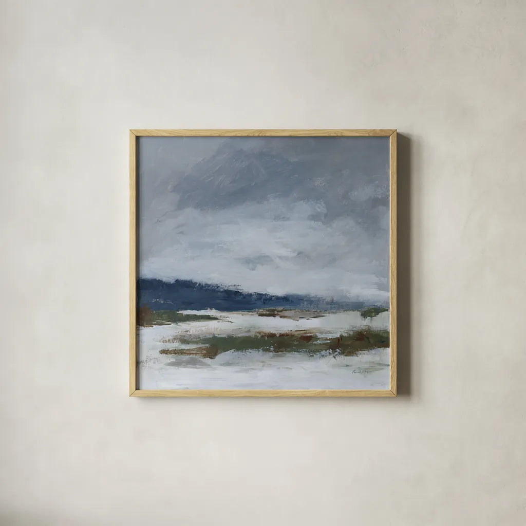 Early December by Pamela Munger. Shown in a natural wood glass frame for a timeless modern aesthetic. Available as an archival giclee rolled canvas, fine art paper, or poster print. SKU 89356a.