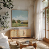 Early Spring by Pamela Munger. Shown in a natural wood frame in a cozy modern living room. Available as an archival giclee rolled canvas, fine art paper, or poster print. SKU 71507a.