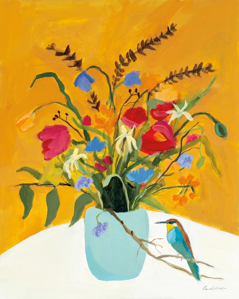 Fall Floral with Bird by Pamela Munger