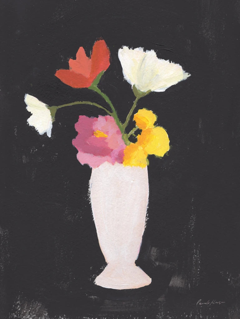 Floral on Black I by Pamela Munger