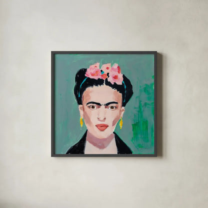 Frida by Pamela Munger. Shown in a sleek black glass frame for a contemporary gallery look. Available as an archival giclee rolled canvas, fine art paper, or poster print. SKU 70542a.