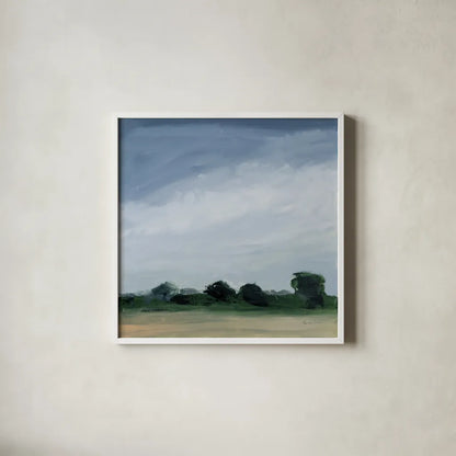 Gray Over Green by Pamela Munger. Shown in a crisp white glass frame for a clean and minimalist style. Available as an archival giclee rolled canvas, fine art paper, or poster print. SKU 76299a.
