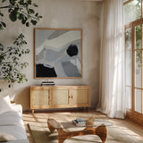 Graze by Pamela Munger. Shown in a natural wood frame in a cozy modern living room. Available as an archival giclee rolled canvas, fine art paper, or poster print. SKU 72777a.