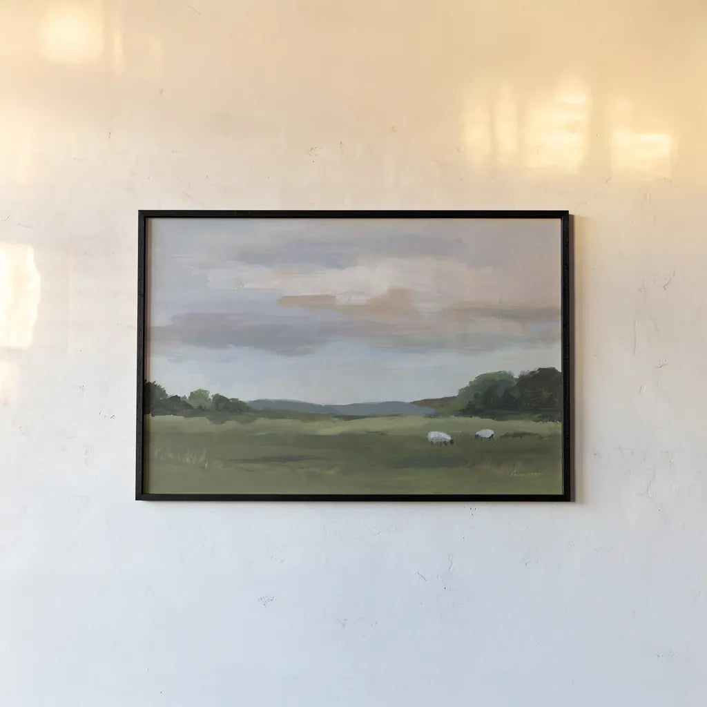 Grazing by Pamela Munger. shown as a paper print in a black flame. Available as a archival giclee rolled canvas, fine art paper, or poster print. SKU 84604i.