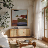 Habitation by Pamela Munger. Shown in a natural wood frame in a cozy modern living room. Available as an archival giclee rolled canvas, fine art paper, or poster print. SKU 98325a.