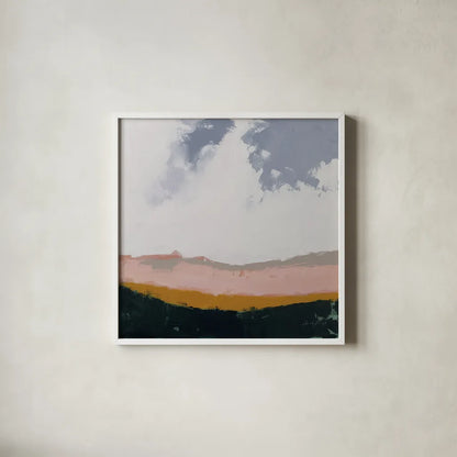 Hills Beyond Hills by Pamela Munger. Shown in a crisp white glass frame for a clean and minimalist style. Available as an archival giclee rolled canvas, fine art paper, or poster print. SKU 68958a.