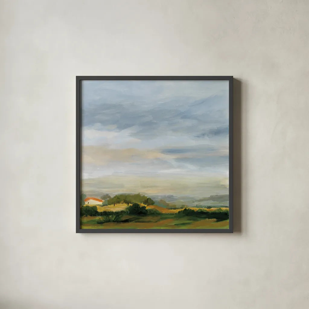 Home Away from Home by Pamela Munger. Shown in a sleek black glass frame for a contemporary gallery look. Available as an archival giclee rolled canvas, fine art paper, or poster print. SKU 82843a.