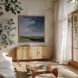 Incoming by Pamela Munger. Shown in a natural wood frame in a cozy modern living room. Available as an archival giclee rolled canvas, fine art paper, or poster print. SKU 97362a.