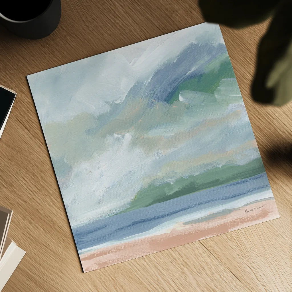 Lake Beach Blue by Pamela Munger. Shown as a detailed flat fine art print, highlighting archival giclee quality. Available as an archival giclee rolled canvas, fine art paper, or poster print. SKU 88129a.