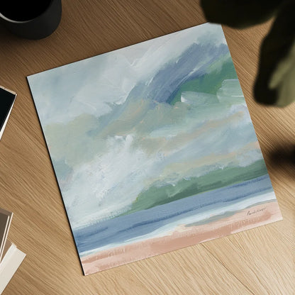 Lake Beach Blue by Pamela Munger. Shown as a detailed flat fine art print, highlighting archival giclee quality. Available as an archival giclee rolled canvas, fine art paper, or poster print. SKU 88129a.