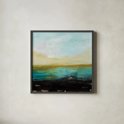 Landing by Pamela Munger. Shown in a sleek black glass frame for a contemporary gallery look. Available as an archival giclee rolled canvas, fine art paper, or poster print. SKU 80785a.