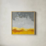 Landscape Yellow Grey by Pamela Munger. Shown in a natural wood glass frame for a timeless modern aesthetic. Available as an archival giclee rolled canvas, fine art paper, or poster print. SKU 70539a.