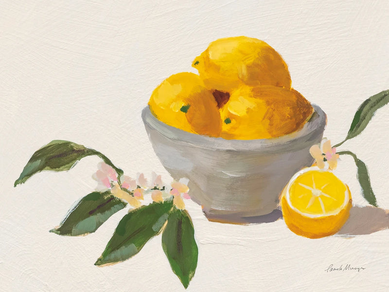 Lemons in Grey Bowl Texture by Pamela Munger