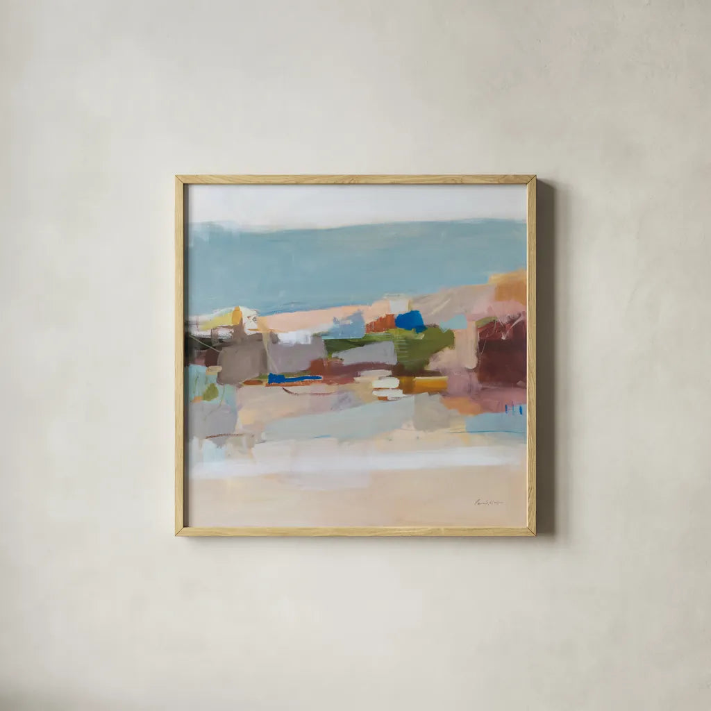 Moab by Pamela Munger. Shown in a natural wood glass frame for a timeless modern aesthetic. Available as an archival giclee rolled canvas, fine art paper, or poster print. SKU 74328a.