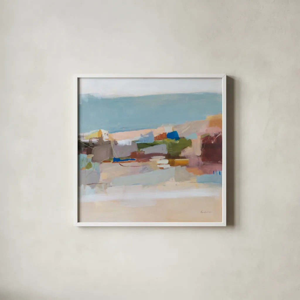 Moab by Pamela Munger. Shown in a crisp white glass frame for a clean and minimalist style. Available as an archival giclee rolled canvas, fine art paper, or poster print. SKU 74328a.