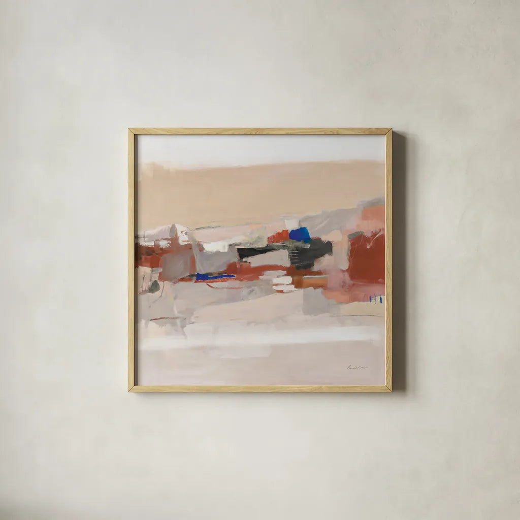 Moab Neutral by Pamela Munger. Shown in a natural wood glass frame for a timeless modern aesthetic. Available as an archival giclee rolled canvas, fine art paper, or poster print. SKU 77888a.
