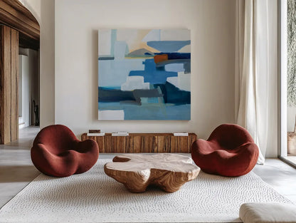 Monterey by Pamela Munger. Shown as extra-large giant wall art in a modern living room. Available as an archival giclee rolled canvas, fine art paper, or poster print. SKU 81181a.