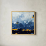 Mountain Gold by Pamela Munger. Shown in a natural wood glass frame for a timeless modern aesthetic. Available as an archival giclee rolled canvas, fine art paper, or poster print. SKU 70224a.