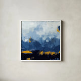 Mountain Gold by Pamela Munger. Shown in a crisp white glass frame for a clean and minimalist style. Available as an archival giclee rolled canvas, fine art paper, or poster print. SKU 70224a.