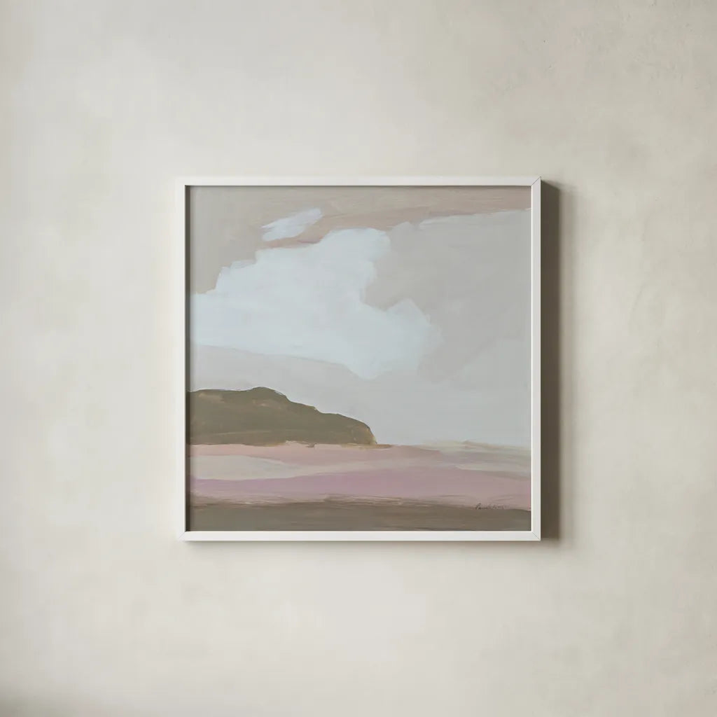 Neo Landscape by Pamela Munger. Shown in a crisp white glass frame for a clean and minimalist style. Available as an archival giclee rolled canvas, fine art paper, or poster print. SKU 73258a.