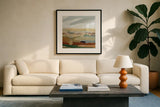 November Layers by Pamela Munger. Displayed in a glass frame with matte in a clean modern living room. Available as an archival giclee rolled canvas, fine art paper, or poster print. SKU 82846a.