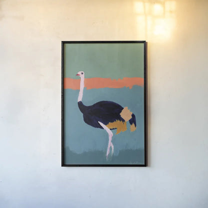 Ostrich Crop by Pamela Munger. shown as a paper print in a black flame. Available as a archival giclee rolled canvas, fine art paper, or poster print. SKU 69771h.