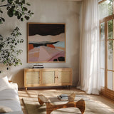 Outside Town by Pamela Munger. Shown in a natural wood frame in a cozy modern living room. Available as an archival giclee rolled canvas, fine art paper, or poster print. SKU 88646a.