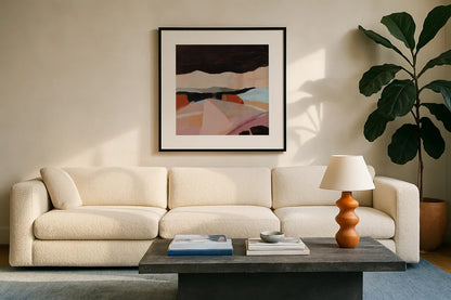Outside Town by Pamela Munger. Displayed in a glass frame with matte in a clean modern living room. Available as an archival giclee rolled canvas, fine art paper, or poster print. SKU 88646a.