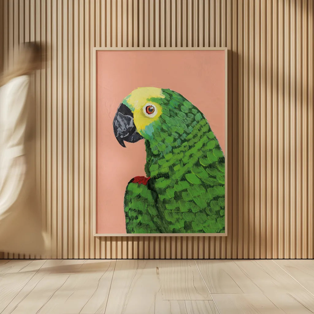 Parrot Head Crop by Pamela Munger. shown as over sized large wall art. Available as an archival giclee rolled canvas, fine art paper, or poster print. SKU 72776h.