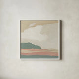 Pastel Landscape by Pamela Munger. Shown in a crisp white glass frame for a clean and minimalist style. Available as an archival giclee rolled canvas, fine art paper, or poster print. SKU 88116a.