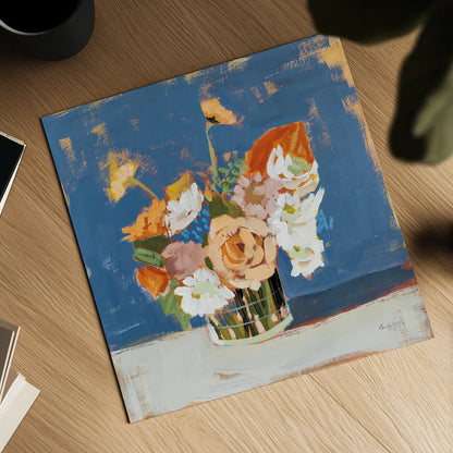 Peach and White Bouquet by Pamela Munger. Shown as a detailed flat fine art print, highlighting archival giclee quality. Available as an archival giclee rolled canvas, fine art paper, or poster print. SKU 70682a.