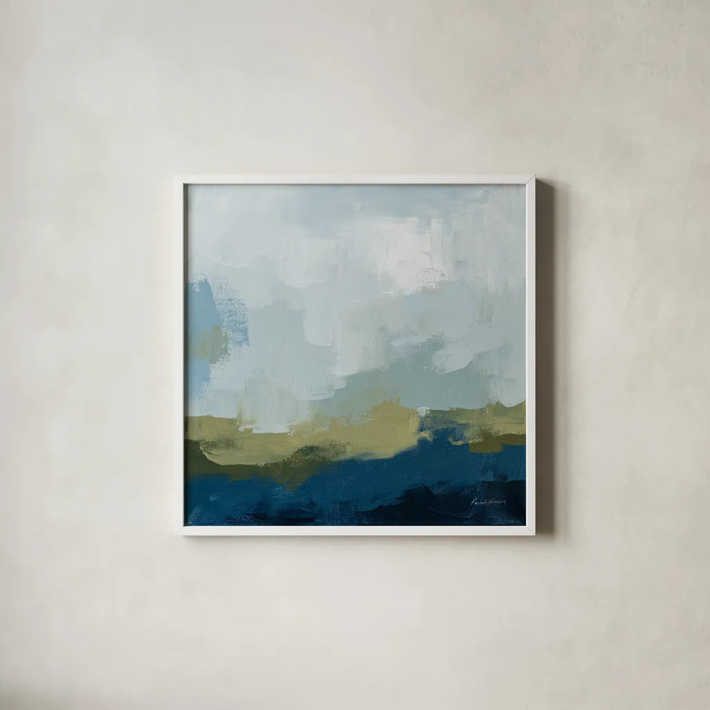 Peak by Pamela Munger. Shown in a crisp white glass frame for a clean and minimalist style. Available as an archival giclee rolled canvas, fine art paper, or poster print. SKU 77772a.