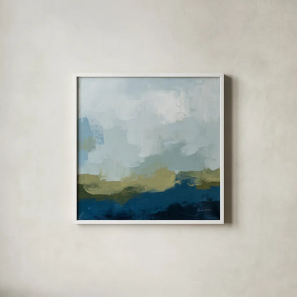 Peak by Pamela Munger. Shown in a crisp white glass frame for a clean and minimalist style. Available as an archival giclee rolled canvas, fine art paper, or poster print. SKU 77772a.