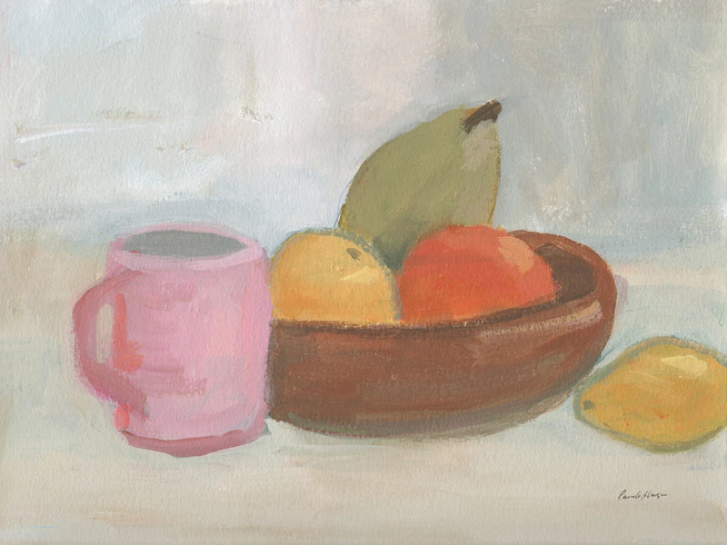 Pink Cup with Wooden Bowl by Pamela Munger