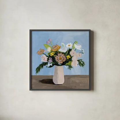 Pinks with Whites by Pamela Munger. Shown in a sleek black glass frame for a contemporary gallery look. Available as an archival giclee rolled canvas, fine art paper, or poster print. SKU 83522a.