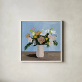 Pinks with Whites by Pamela Munger. Shown in a crisp white glass frame for a clean and minimalist style. Available as an archival giclee rolled canvas, fine art paper, or poster print. SKU 83522a.