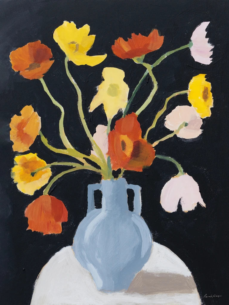 Poppies on Black by Pamela Munger