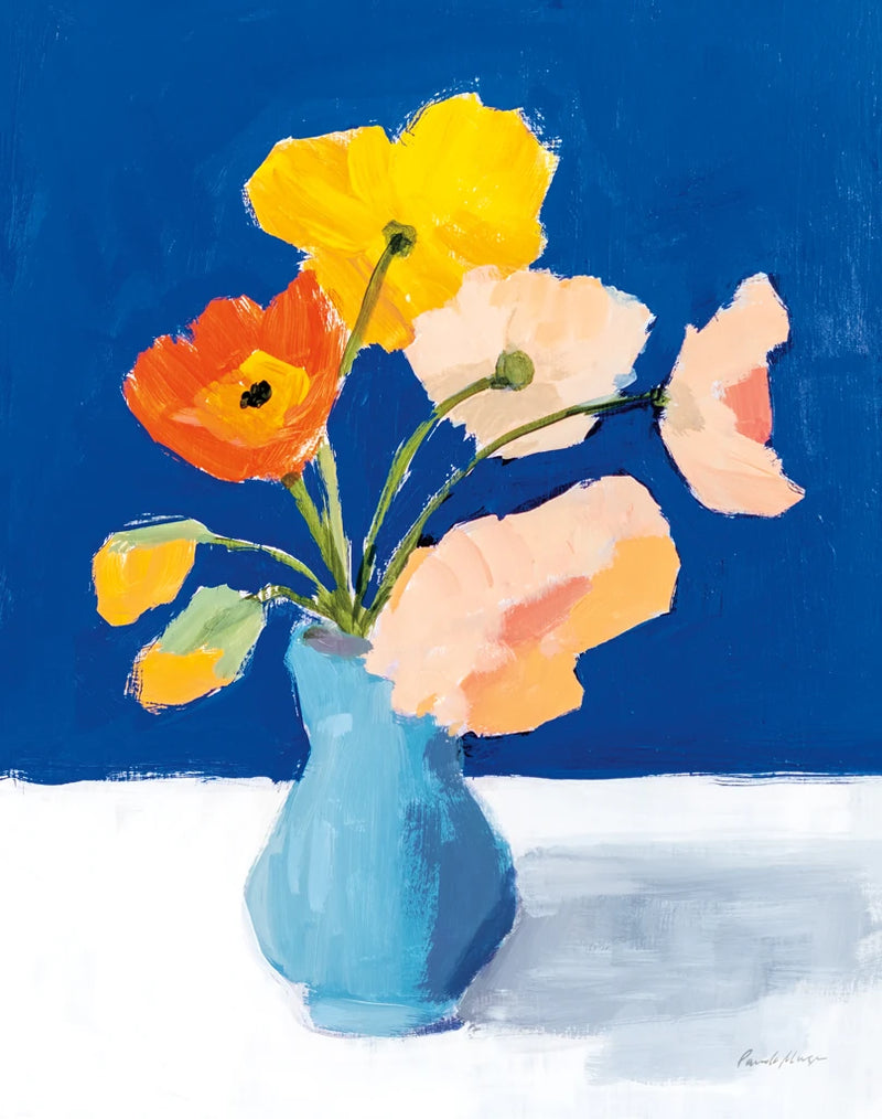 Poppies on Blue Crop by Pamela Munger