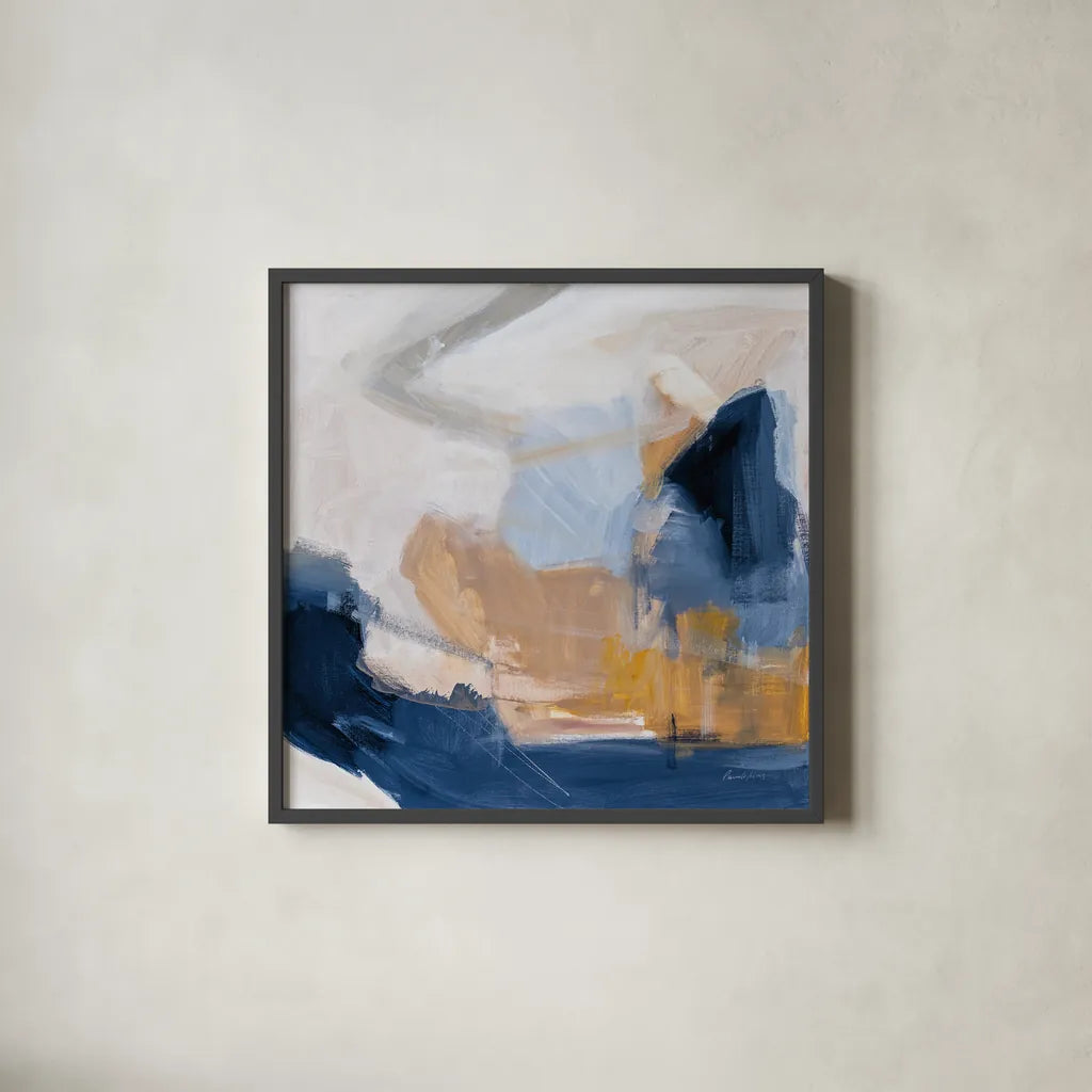 Riverbank by Pamela Munger. Shown in a sleek black glass frame for a contemporary gallery look. Available as an archival giclee rolled canvas, fine art paper, or poster print. SKU 74473a.