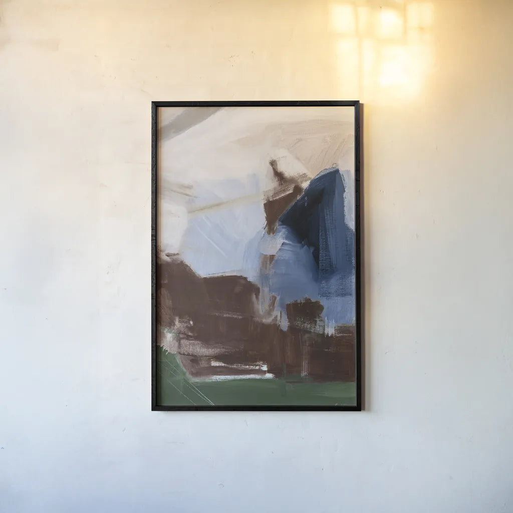 Riverbank Dark Crop by Pamela Munger. shown as a paper print in a black flame. Available as a archival giclee rolled canvas, fine art paper, or poster print. SKU 81731h.